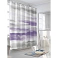thumbnail image 3 of Purple Gray White Shower Curtain Set, Waterproof Shower Curtains for Bathroom, Retro Country Abstract Mottled Texture Washable Fabric Cloth Bath Curtain for Bathtub Decoration with Hooks 60x72 Inches, 3 of 6