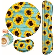 Keyboard Wrist Rest - Mouse Pad and Keyboard with Wrist Support Memory Foam Sunflower Wrist Rests Support Cushion