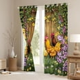 thumbnail image 3 of Castle Fairy Animal Chicken Rooster Curtains Pack of 2 (42x84 Each) for Kids Teens Adults,Chic Flowers Vintage Cabin Curtains Blackout,Rustic Farmhouse Animal Bedroom Curtains,Breathable Home Decor, 3 of 6