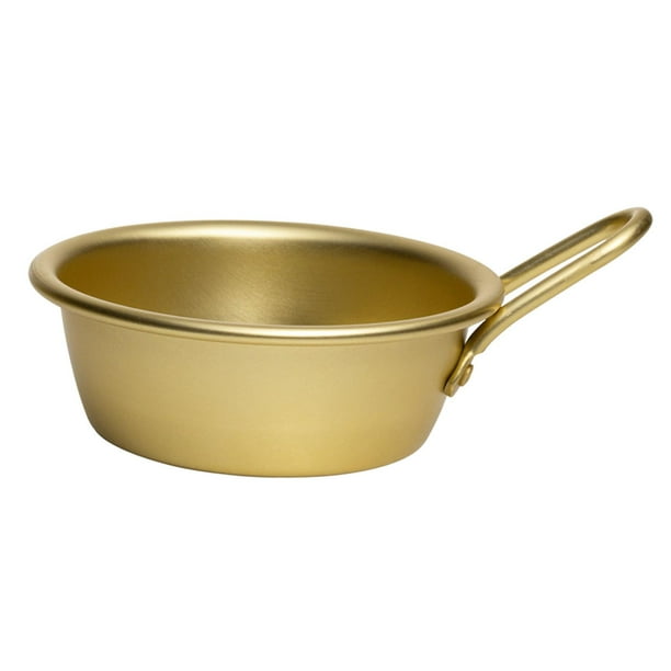 Cuenco de vino tradicional coreano, plato de sopa para senderismo, cuenco de vino de arroz de color dorado, portátil 300ML