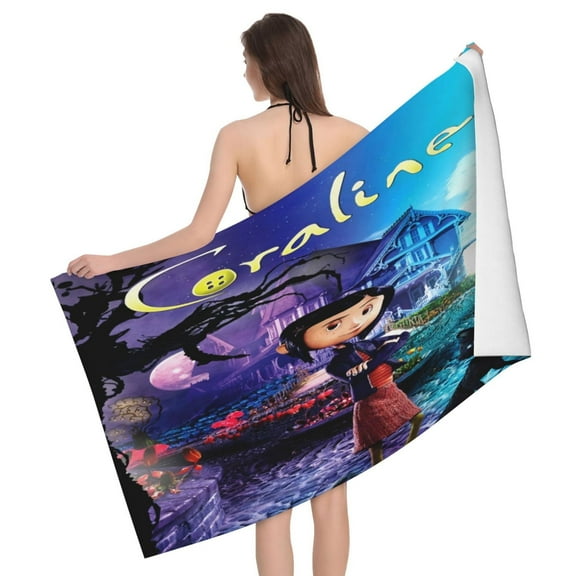Coraline Bath Towel Washcloths Beach Towel Quick Dry Towel Microfiber Absorbent Bath Towel 32x52 In