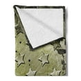 thumbnail image 2 of Grunge Soft Flannel Fleece Blanket, Grunge Effect with Carving Art Style Star Patterns Marine Themed Industrial Illustration, Cozy Plush for Indoor and Outdoor Use, 60" x 80", Olive, by Ambesonne, 2 of 5