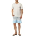 thumbnail image 2 of Unique Bargains Men's Summer Printed Drawstring Color Block Swim Beach Shorts 30 Gray Blue, 2 of 6