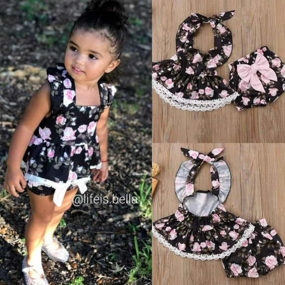 Toddler Kids Baby Girl Summer Clothes Outfit Sets 2-Piece