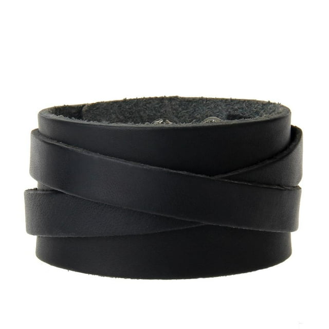 Pulsera de correa multicapa Sunnimix Punk Party Negro
