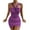 Purple, variant on IROINNID Sheath Dress For Women Fashion Sleeveless V-Neck Suspender Cross Twisted Backless Package Hip Dress Short Solid Color Dress