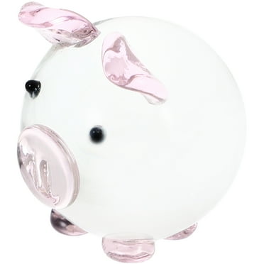Crystal Piggy Ornament Animal Paperweights Figurines Pigs Pink