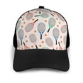 thumbnail image 3 of Yiaed Cute Tennis Racket Print Baseball Cap Dad Hat Polo Style Plain Blank Adjustable Size, 3 of 5