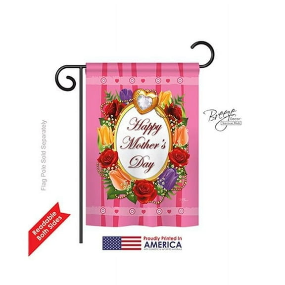 Breeze Decor 65071 Happy Mothers Day 2-Sided Impression Garden Flag - 13 x 18.5 in.