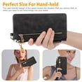 thumbnail image 2 of Women's PU Leather Long Wallet, Large Capacity Luxury Clutch Purse with Wristlet Strap, Durable Credit Card Holder Organizer for Women, Ladies Purse for ID, Receipt, Cell Phone, Black, 2 of 8