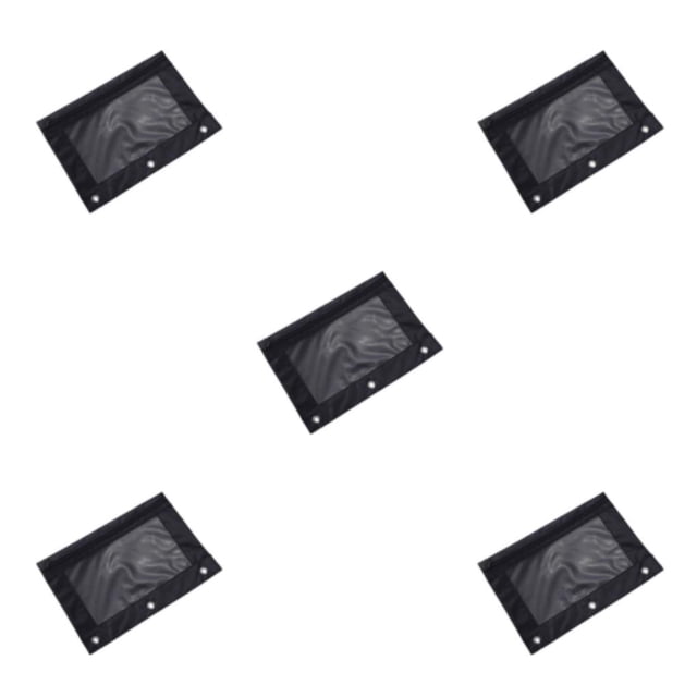 Decodeary Durable Pouch For Organizing Documents In Office Portable Zippered Pouch Black 5Set