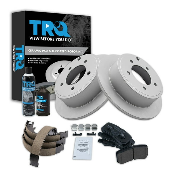 TRQ Rear Brake Pad & Rotor Kit BKA38721 Fits Select 2009-2014 Mitsubishi Lancer