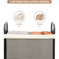 thumbnail image 5 of 120L 3-Section Rolling Laundry Hamper with Wheels, Beige Laundry Sorter Cart with Removable Washable Bags, Heavy Duty Clothes Hamper Storage Organizer for Bathroom, Bedroom & Laundry Room, 5 of 10