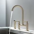 thumbnail image 2 of Brushed Gold High Arc Kitchen Bridge Faucet with Side Sprayer, Commercial Kitchen Faucet, 2 of 8