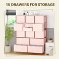 thumbnail image 5 of Accreate 15 Drawer Fabric Dresser With Wood Tabletop And Metal Frame Tall Chest Of Drawers Organizer For Bedroom Living Room Hallway Entryway Stylish Multi Size Storage Bins For Clothes Accessories, 5 of 9