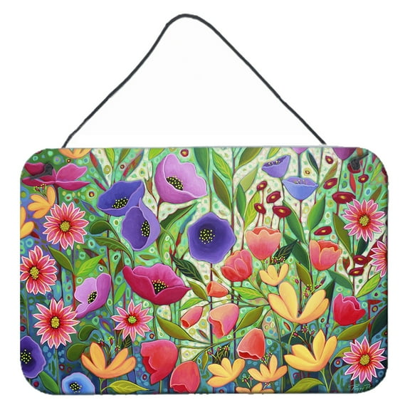 Carolines Treasures PPD3013DS812 Enchanted Garden Flowers Wall or Door Hanging Prints 8x12 multicolor