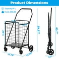 thumbnail image 3 of Shopping Cart with Shelf,Grocery Cart on Wheels,Foldable Utility Shopping Carts with Double Basket and 360° Rolling Swivel Wheels for Groceries Laundry, 3 of 8