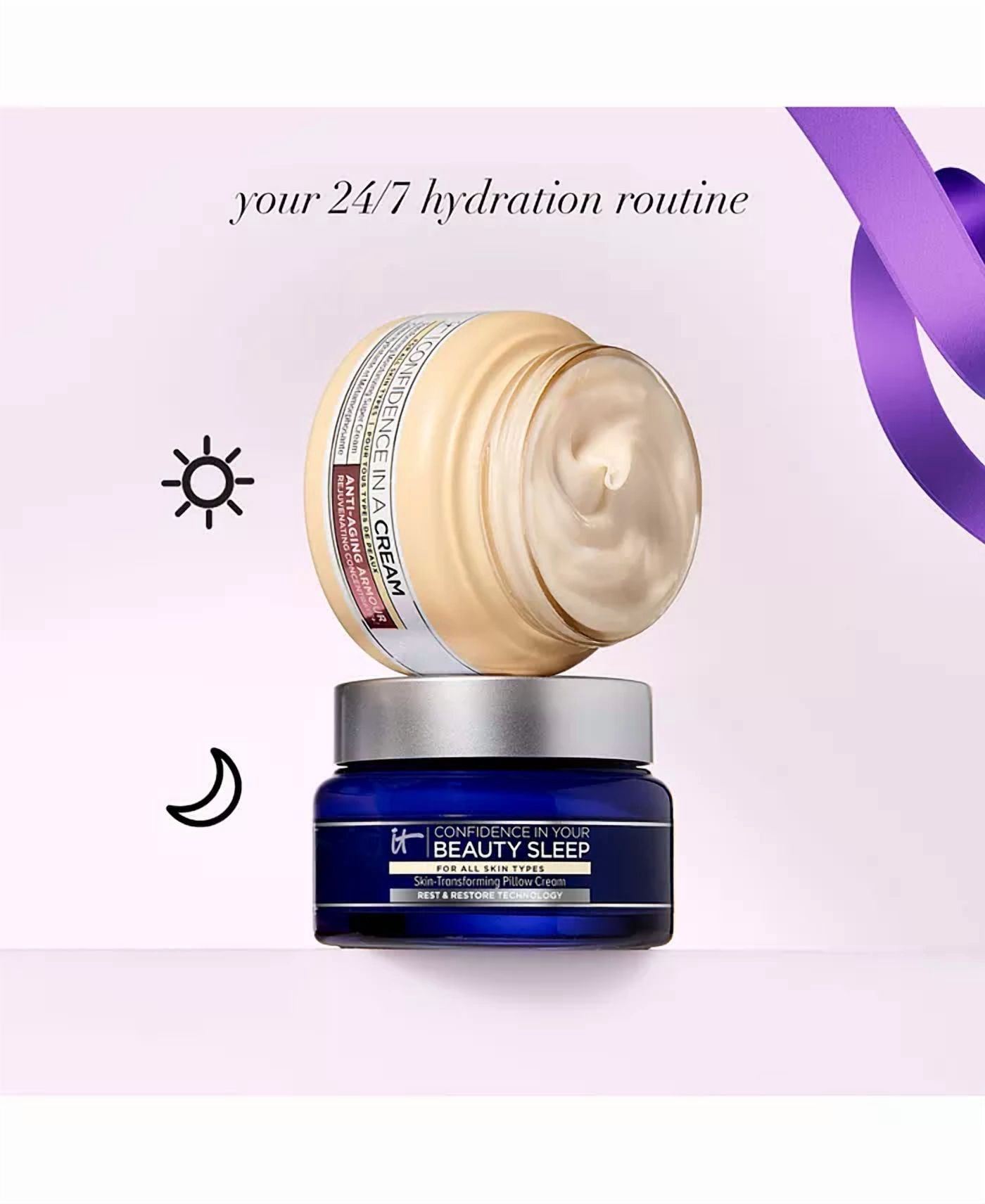 It Cosmetics Confidence in a Cream + In Your Beauty Sleep Night Cream *2 Full Sizes $123