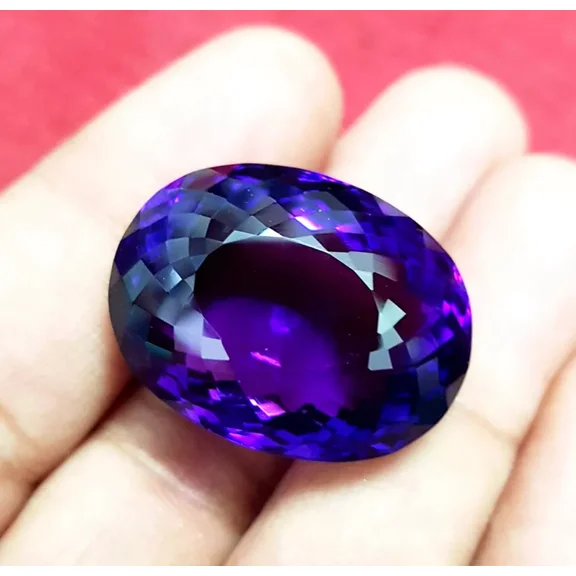 62 Ct Purple Amethyst Oval Shape Pendent Size Loose Gemstone