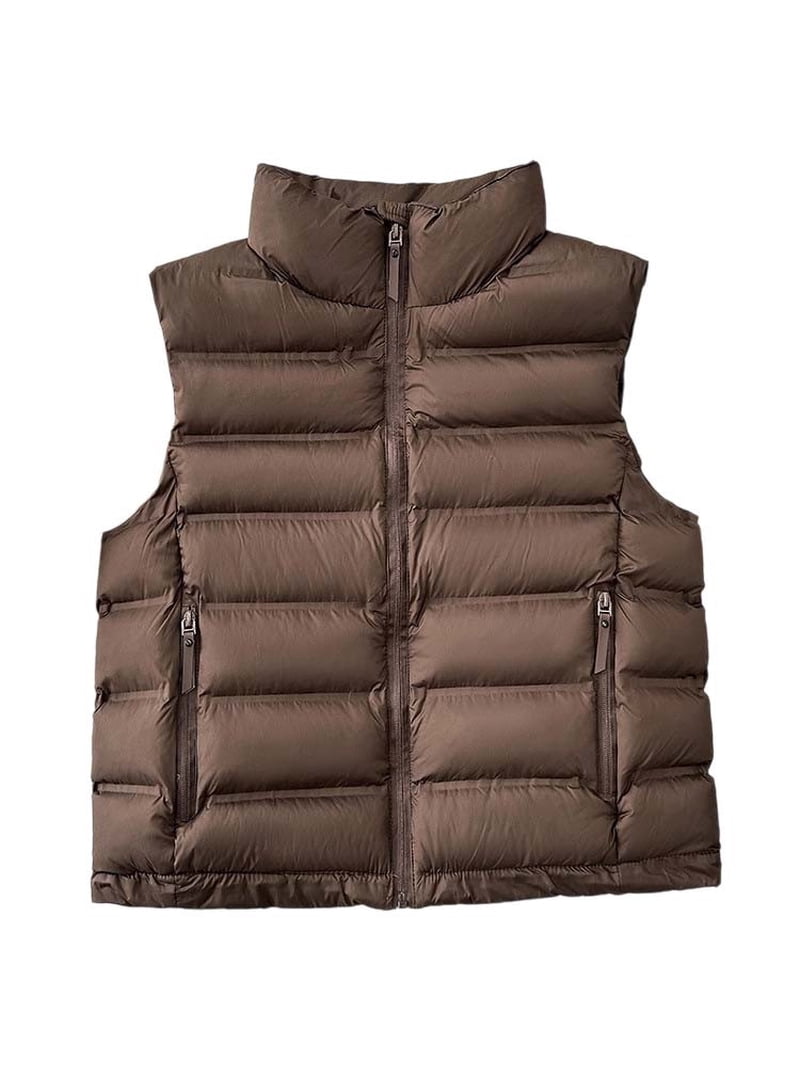 Mifsaly Cropped Puffer Vest for Women Zip up Lightweight