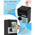 thumbnail image 3 of Kids Piggy Bank,Large Capacity and Auto-Scroll Function Electronic Cash Coin Money Saving Box,ATM Machine Money Bank Toy for Kids Aged 3 4 5 6 7 8 9 10 11 12 13 14 Boys and Girls (Black), 3 of 7