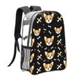 thumbnail image 4 of 16 Inch Transparent Backpack With Lightweight And Durable Design Without Pockets Transparent For Work Business Travel Sports Corgi And Bones, 4 of 7