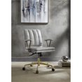 thumbnail image 5 of Scranton & Co Chaise en Cuir Pleine Fleur Blanc Vintage et Chrome, 5 of 5