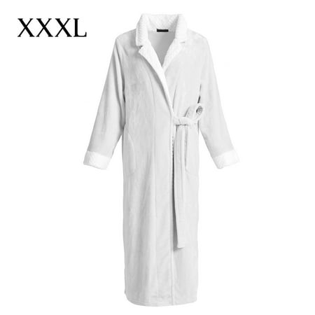 

Dido Warm Plush Bathrobe Women Winter Nightgown Sleeping Robe Men Nightdress