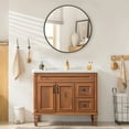 thumbnail image 3 of BEAUTYPEAK Miroir Mural 24 Pouces Miroir de Salle de Bain Miroir Rond Mural, Noir, 3 of 9