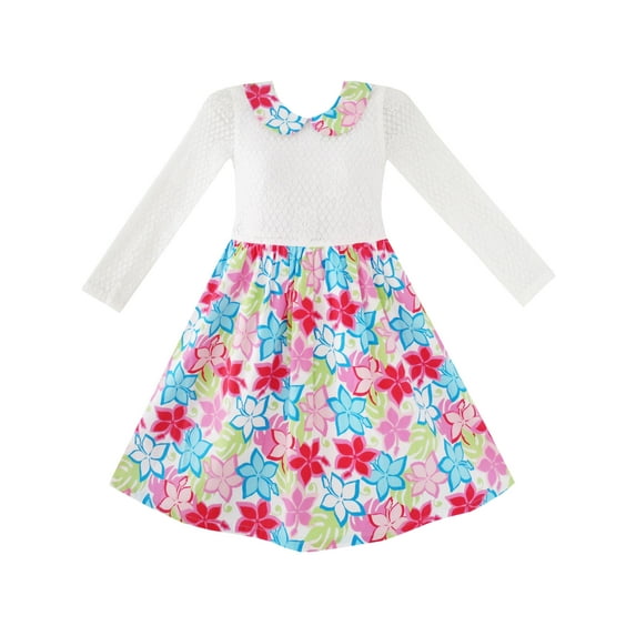 Girls Dress Lace Collar Princess Elegant Birthday Party 4