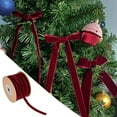 thumbnail image 2 of 20 Yards 0.4 Inch Thin Christmas Ribbon for Wrapping and Holiday Decoration, 2 of 7