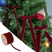 20 Yards Thin Christmas Ribbon Red Stripes Rolled Xmas Wrapping Holiday Decoration DIY Crafts Ornaments Bows Tree