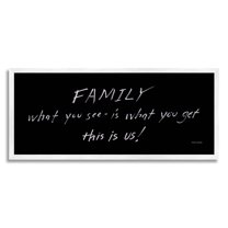 Stupell Industries Family This Is Us Chalkboard Writing Style Phrase Graphic Art White Framed Art Print Wall Art, Design by Cindy Jacobs