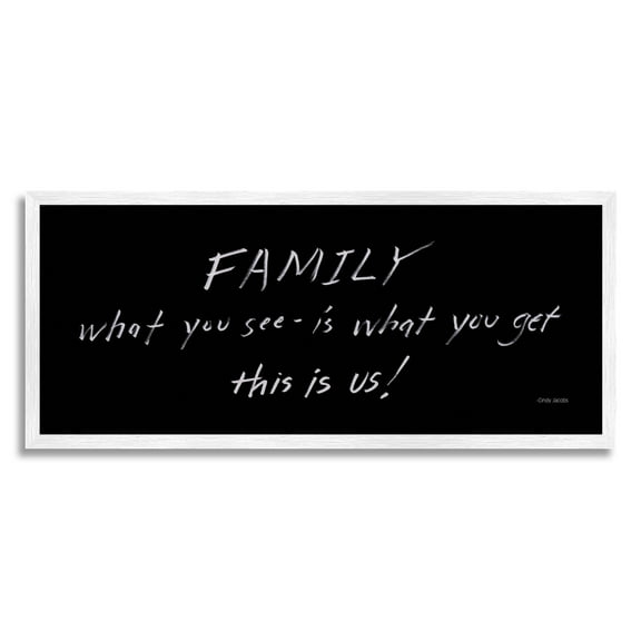 Stupell Industries Family This Is Us Chalkboard Writing Style Phrase Graphic Art White Framed Art Print Wall Art, Design by Cindy Jacobs