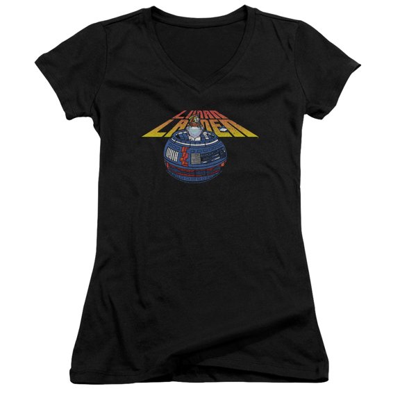 Atari Lunar Globe Junior Women's T-Shirt V-Neck Black