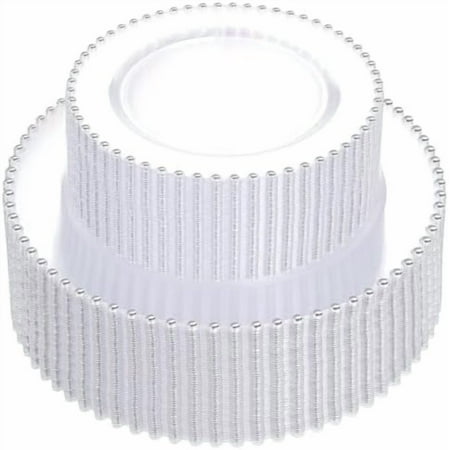 100PCS Clear Plastic Plates, Clear Plates with Silver Trim, Elegant Plastic Plate Include 50 Dinner Plate 10'' and 50 Dessert Appetizer Platos 7'' for Party, Wedding, Bridal Baptism