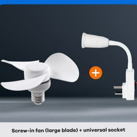

npkgvia E27 Screw Mini Fan Small Whirlwind Socket Fan Light Portable Bathroom Kitchen Silent Ceiling Fan Strong Wind Clearance