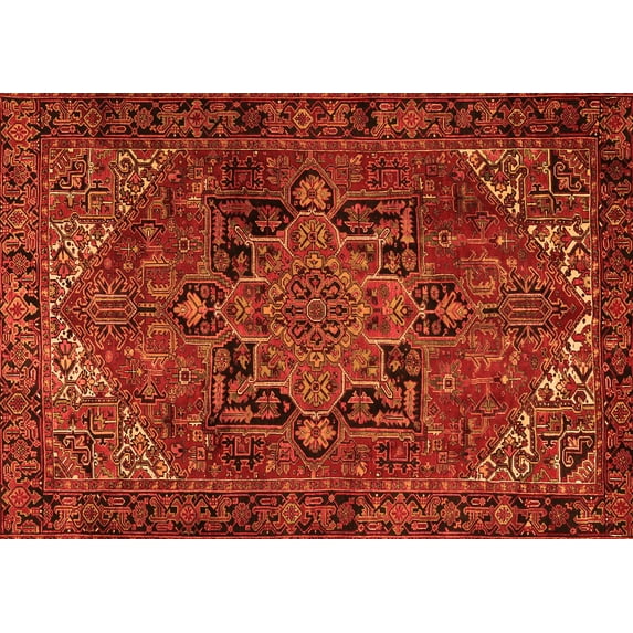 Ahgly Company Indoor Rectangle Persian Orange Traditional Area Rugs, 6' x 9'