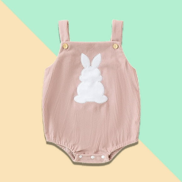 Toddler Easter Outfit Boy Baby Girl Easter Romper Sleeveless Suspender Trousers Overalls First Easter Baby Girl Outfit 0-3 Months