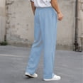 thumbnail image 3 of FRSASU Mens Baggy Dress Pants Casual Vintage Pleated Wide Leg Summer Casual Slacks Relaxed Fit Trousers Sky Blue, 3 of 9