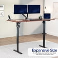 thumbnail image 3 of VIVO Dark Walnut 71 x 30 inch Universal Solid Top for Sit Stand Desk Frames, 3 of 8