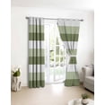 thumbnail image 3 of Sage Green White Striped Blackout Curtains for Bedroom/Living Room, Thermal Insulated Kitchen Curtains, Farmhouse Stripes Grommet Darkening Window Treatment Drapes 52"x84"x2, 3 of 8