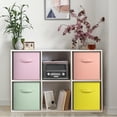thumbnail image 2 of Sorbus Collapsible Fabric Storage Bins, 4-Pack (10.5" x 10.5") – Pastel Multicolor, Kids & Nursery Organizer Cubes, 2 of 6