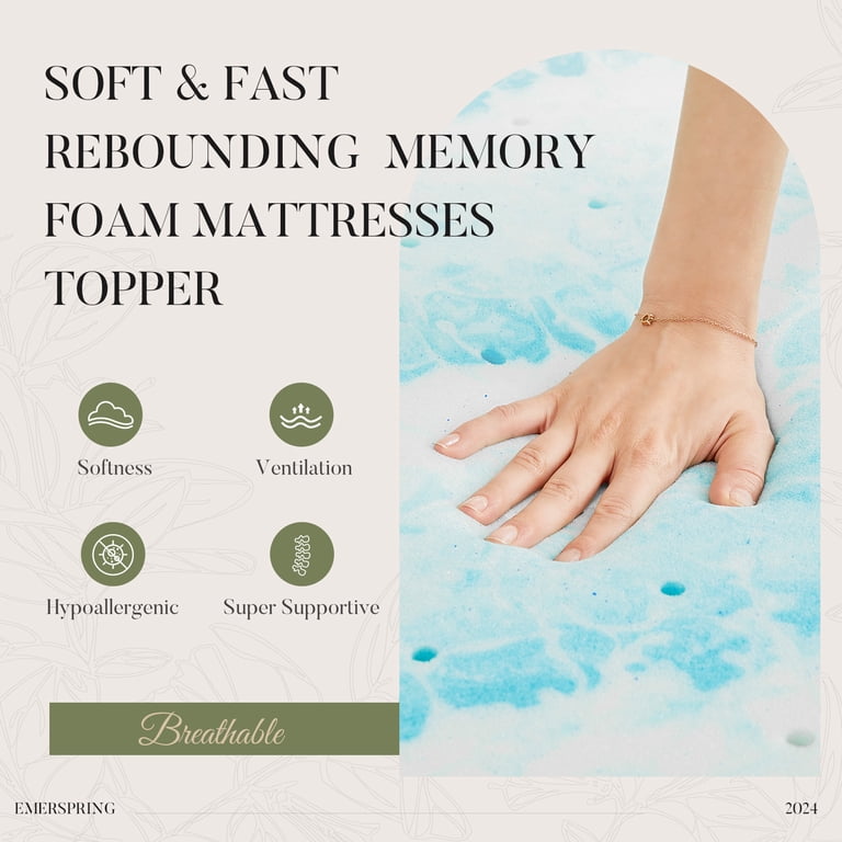 CONCETTA 3" Cool Gel Memory Foam Mattress Topper, Queen photo 4