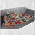 thumbnail image 6 of Indie Soft Flannel Fleece Throw Blanket, Abstract Vibrant Colorful Triangles Overlap Geometric Design with Display, Cozy Plush for Indoor and Outdoor Use, 60" x 80", Multicolor, by Ambesonne, 6 of 6