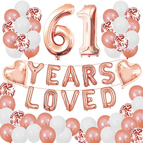 Rose Gold Foil Balloon Set Confetti Bouquet Happy Birthday Party Decor US KY Rose Gold Foil Balloon Set Confetti Bouquet Happy Birthday Party Decor US KY