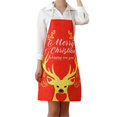 thumbnail image 2 of TheFound Adults Apron, Santa Clause Print Waist Cloth Festival Ornament, 2 of 4