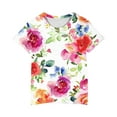 thumbnail image 4 of Frwgonr Little Girls T-shirts Short Sleeve Flower T Shirts Kids Crew Neck Casual Loose Summer Tops Size 3T-10, Multicolor, 4 of 4