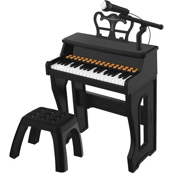 37 Keys Piano for Kids, Electronic Musical Instrument Toys for Baby, Mini Piano Tools for Beginners, Gifts for Age 3  , Black