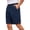 Navy, variant on Lmueinov Men's Linen Cotton Shorts Elastic Waist Inner Drawstring Summer Casual Hiking Vacation Shorts with Pockets, 7'' Inseam